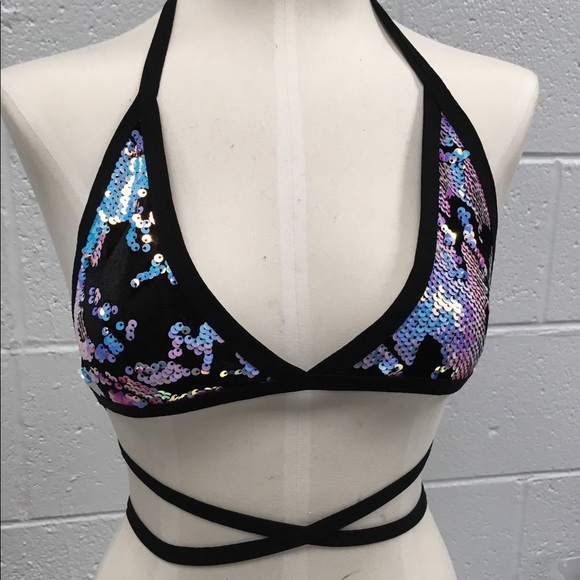 Iridescent Triangle Rave Bra Top